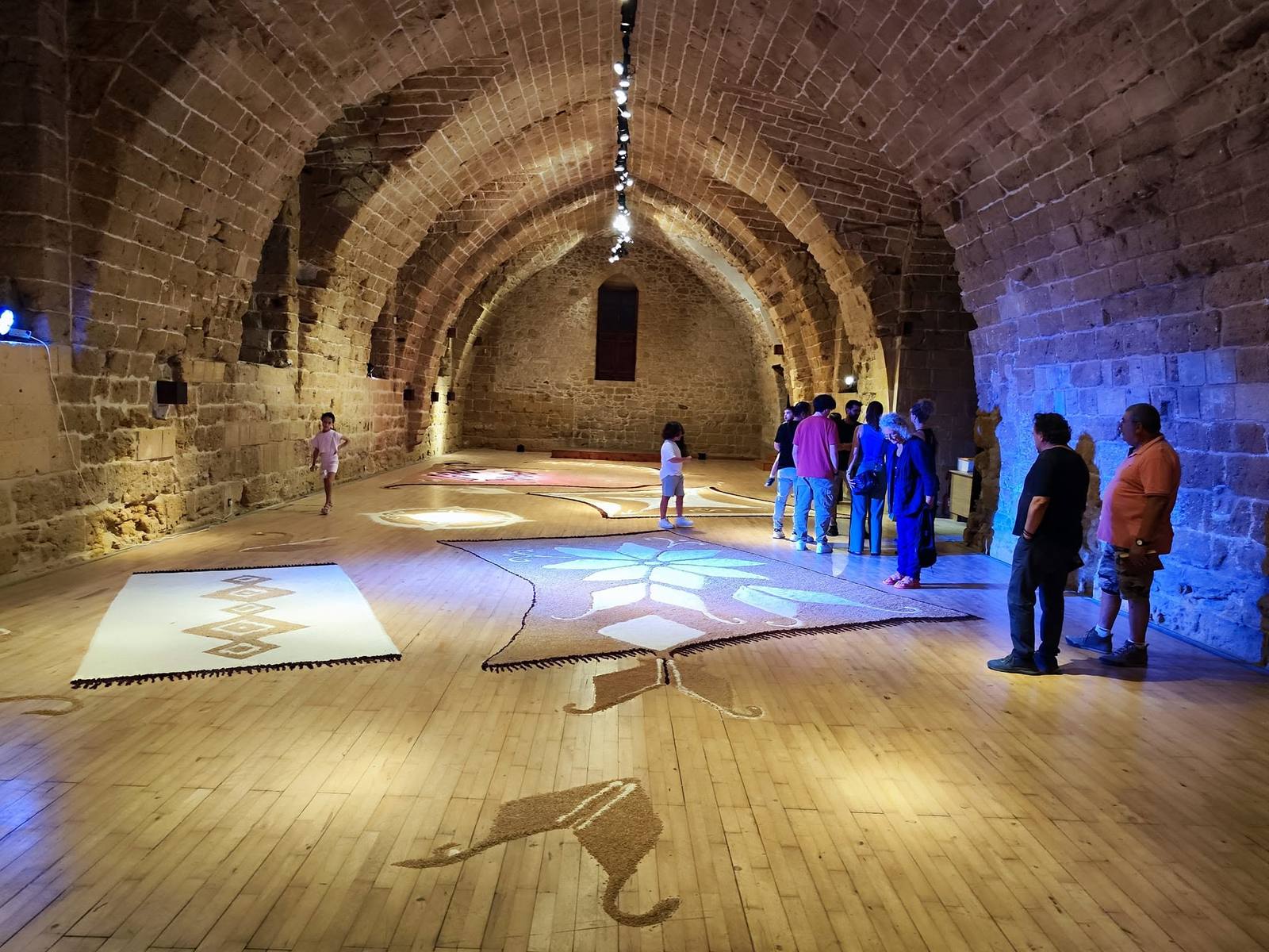 Visitors moving through the Eutopia installation in Kastelliotissa Hall